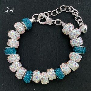 Rhinestone Bead Charm Bracelet